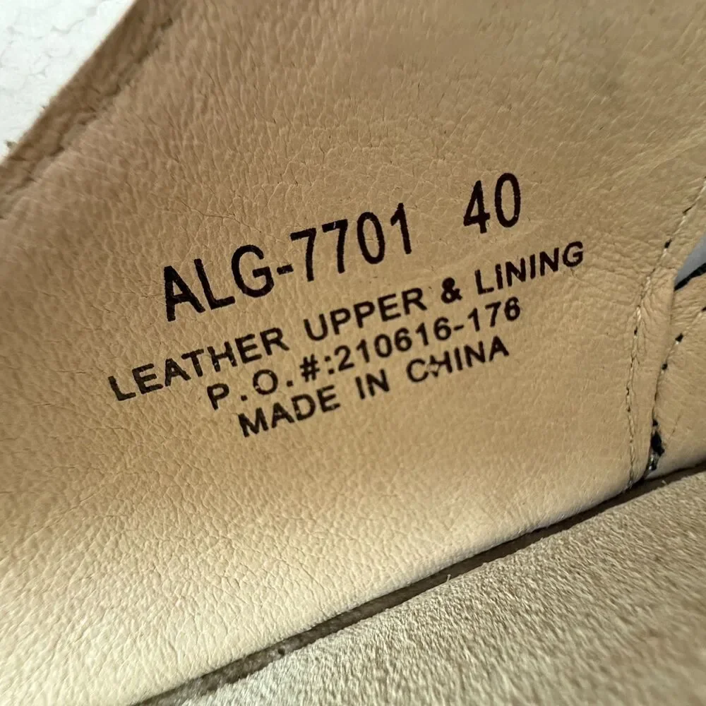 Size 40 Alegria Floral Embossed Leather Clogs Mary Jane Mule Brown Comfort Shoes - Picture 7 of 13